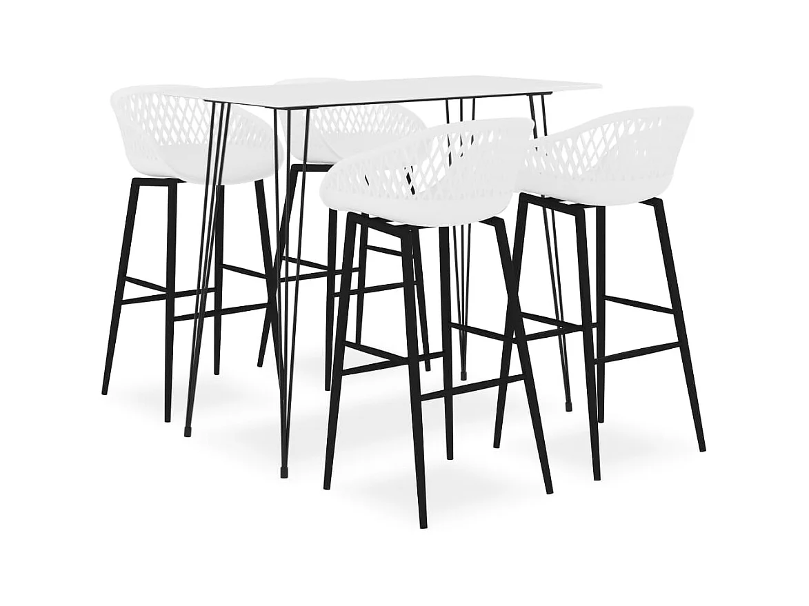 Juego de bar de 5 piezas blanco