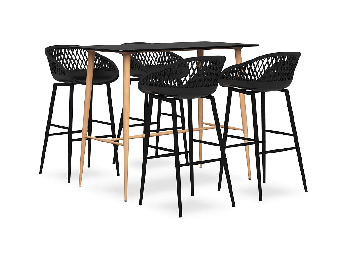 Juego de barra de 5 piezas Negro