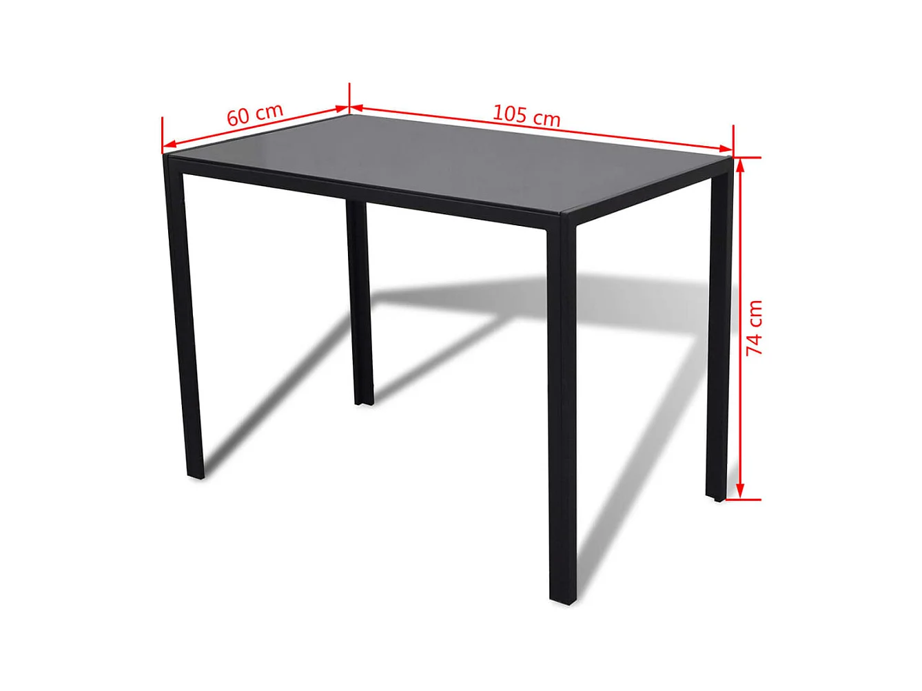 Juego de mesa de comedor de cinco piezas en blanco y negro