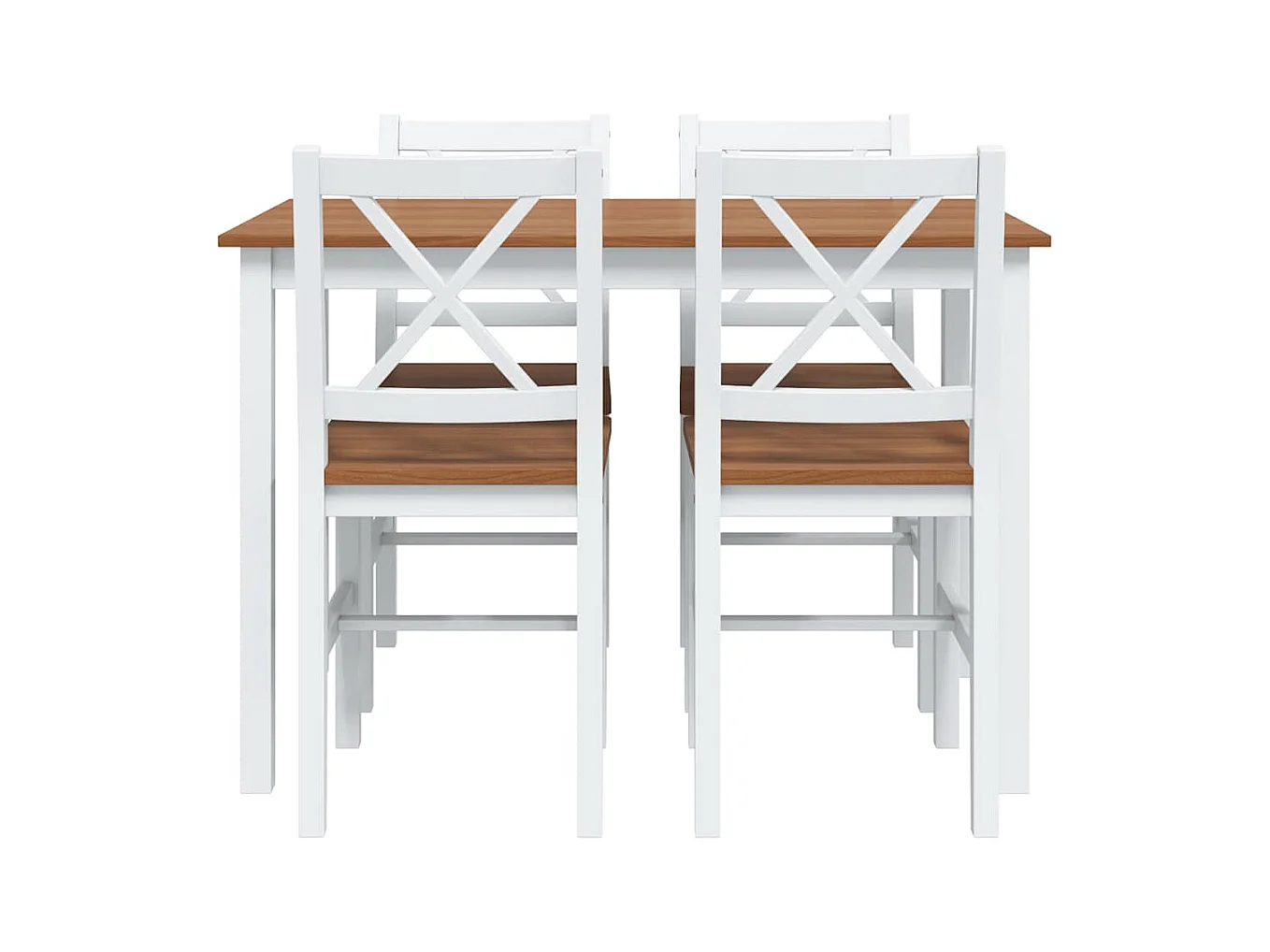 Juego de comedor de 5 piezas Marrón y blanco