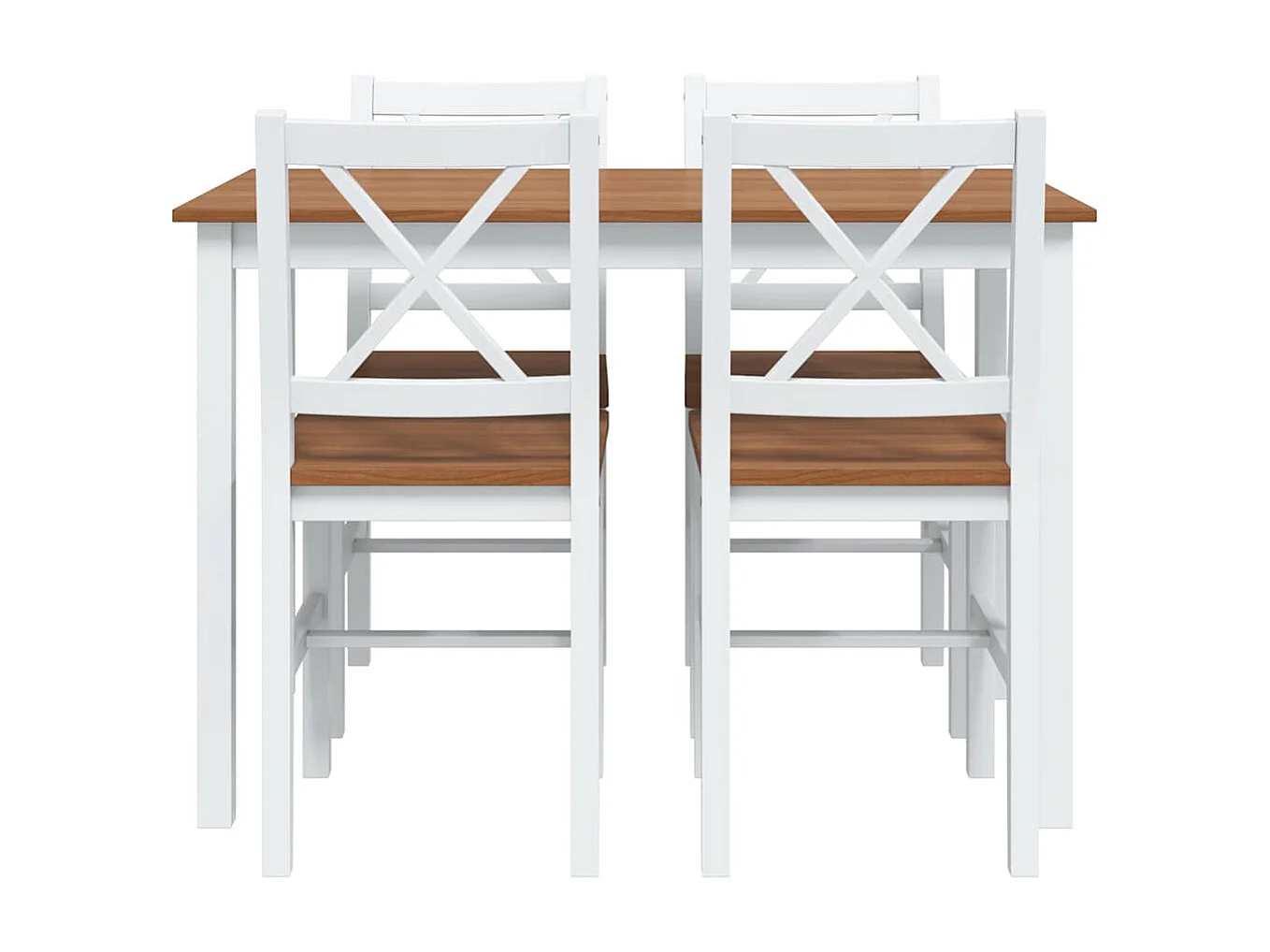 5-teiliges Ess-Set Braun und Weiß