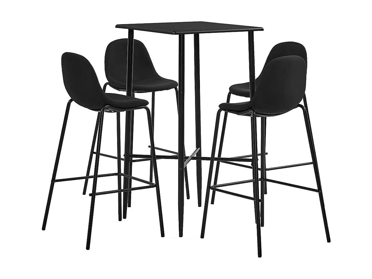 Juego de bar de 5 piezas en tela negra