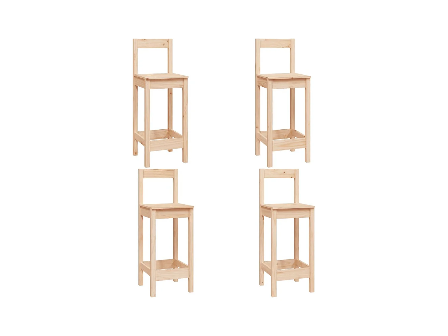 5-delige barset van massief grenenhout