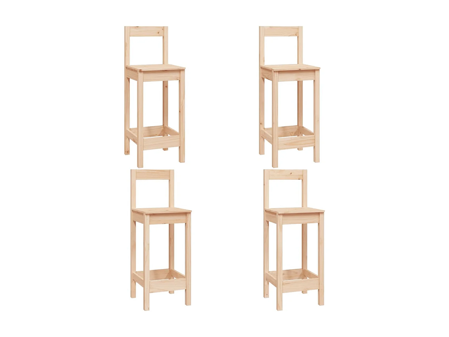 Set da bar da 5 pezzi in legno massello di pino