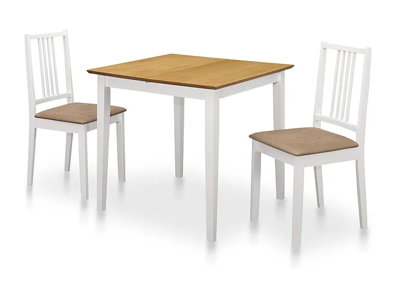 Set da pranzo 3 pezzi MDF bianco