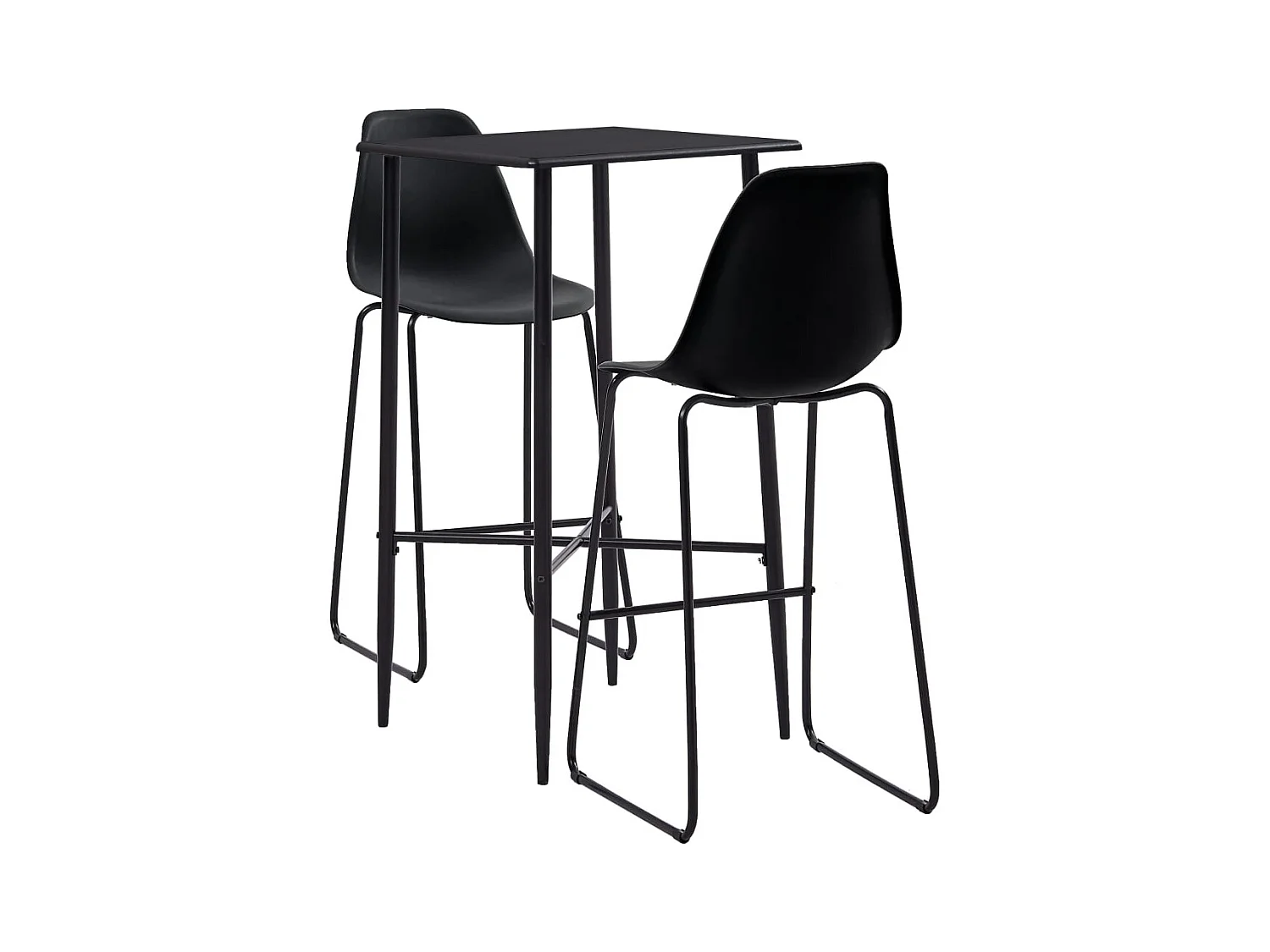 Juego de barra de 3 piezas, plástico negro