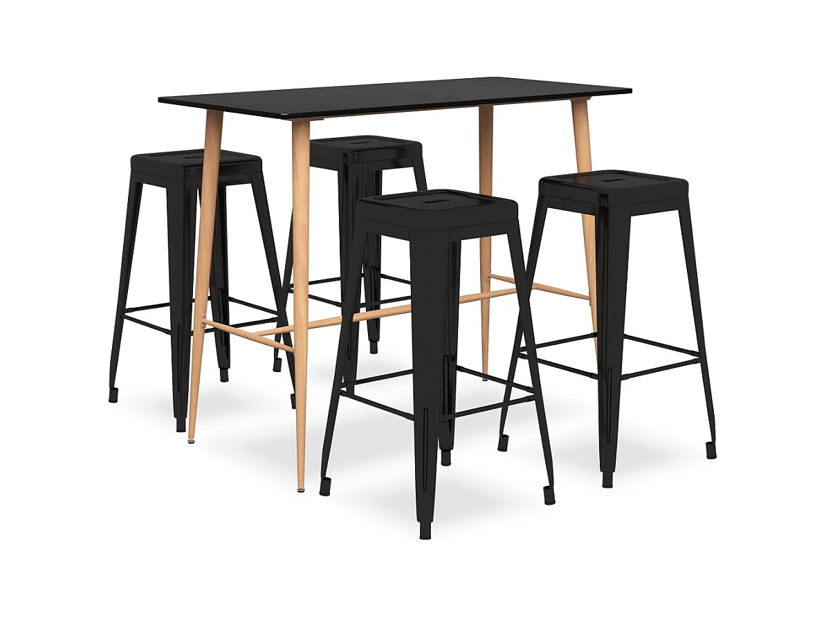 Juego de barra de 5 piezas Negro