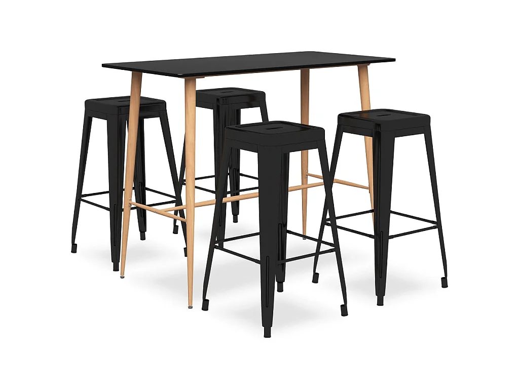 5-teiliges Barset Schwarz