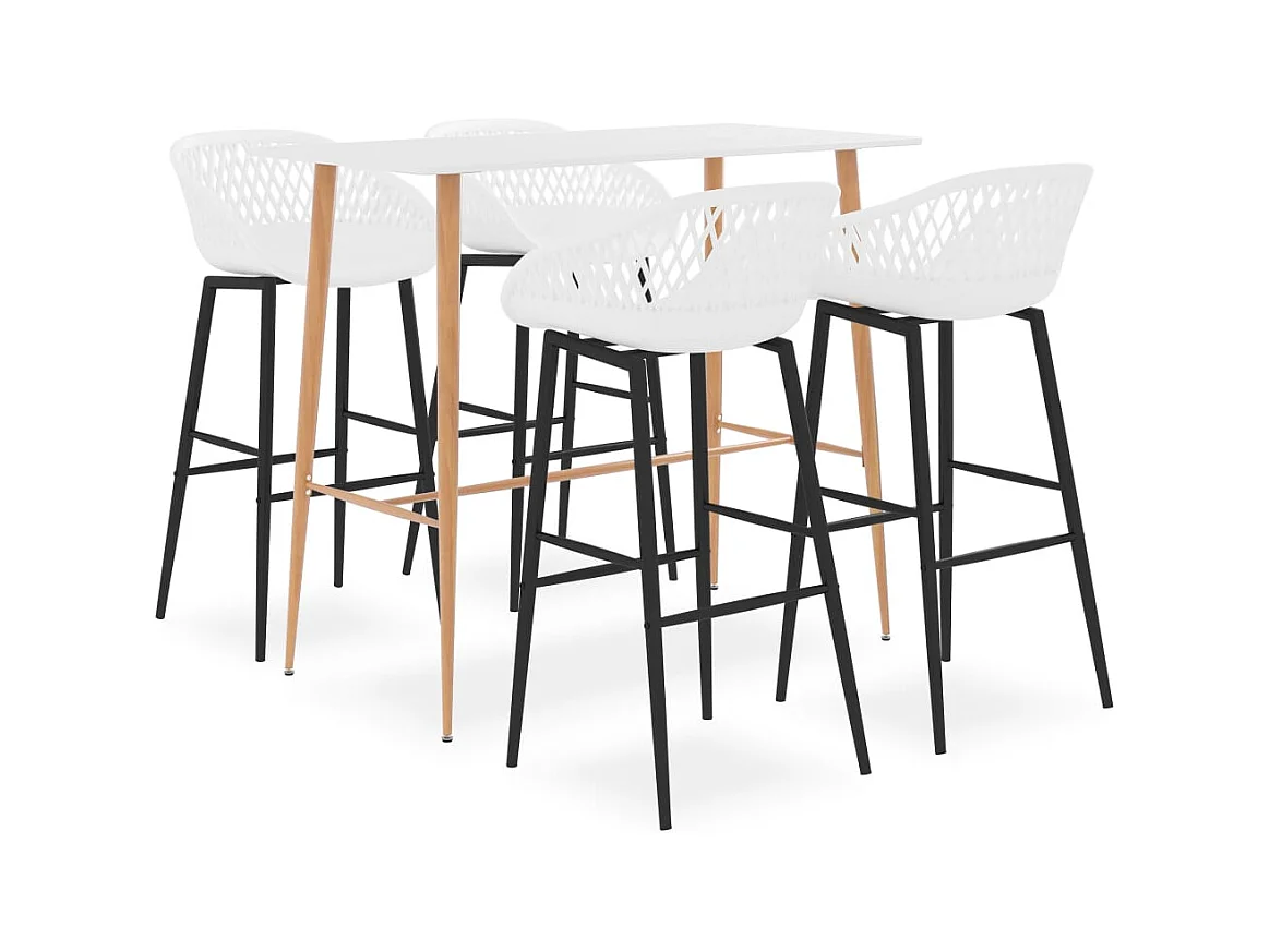 Juego de bar de 5 piezas blanco