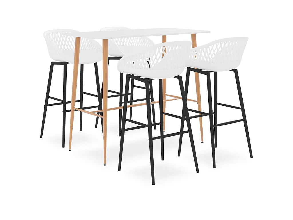 5-teiliges Barset weiß