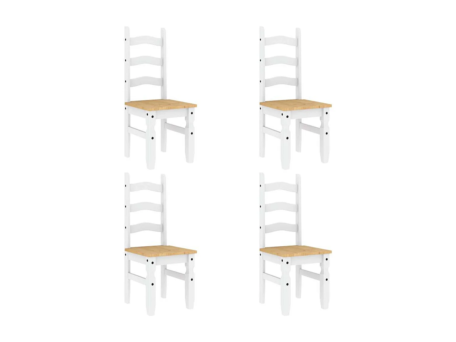 Ensemble à manger Panama 5 pcs blanc bois de pin massif