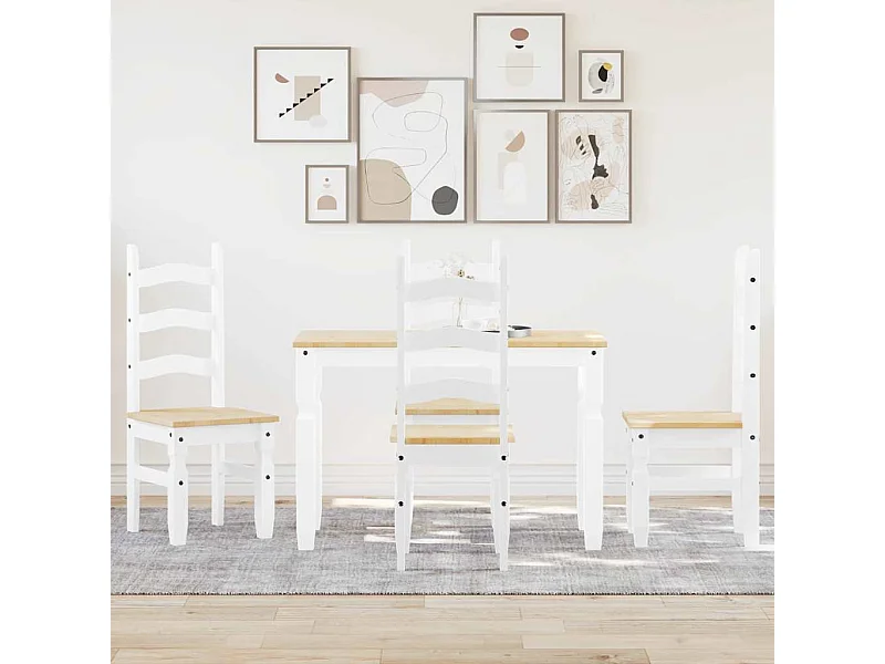 Ensemble à manger Panama 5 pcs blanc bois de pin massif