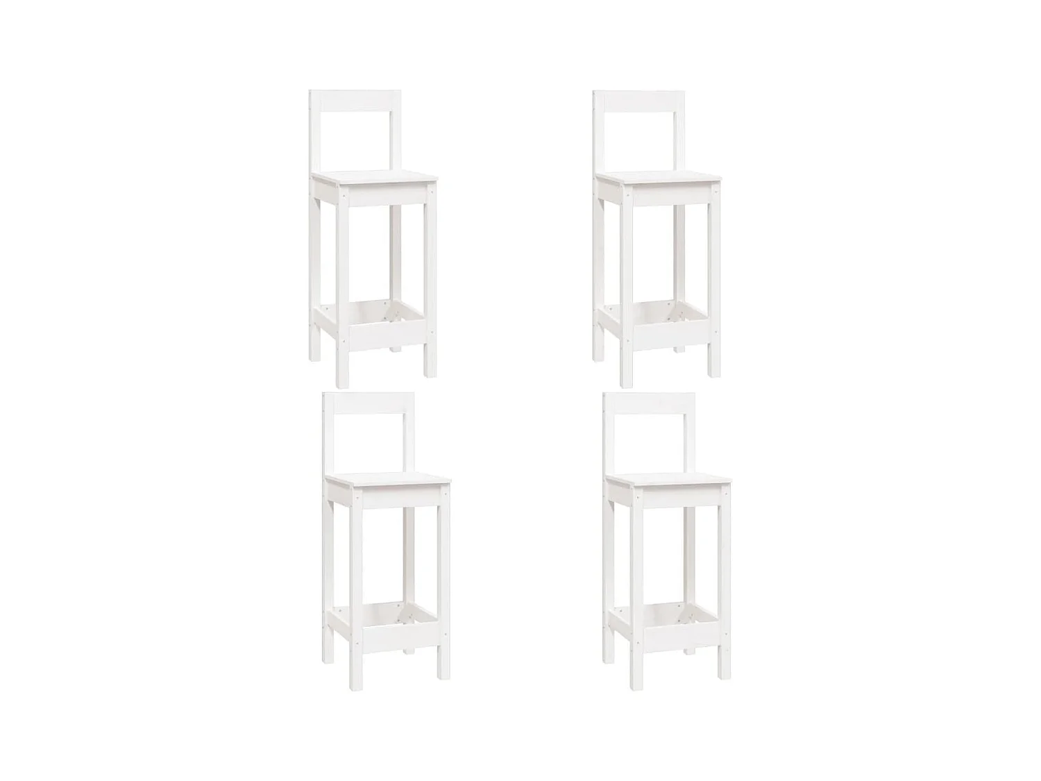 Juego de bar de 5 piezas Blanco Madera maciza de pino