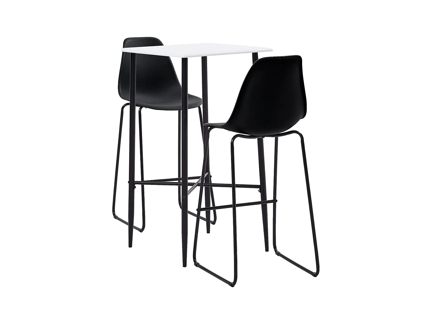 Juego de barra de 3 piezas, plástico negro