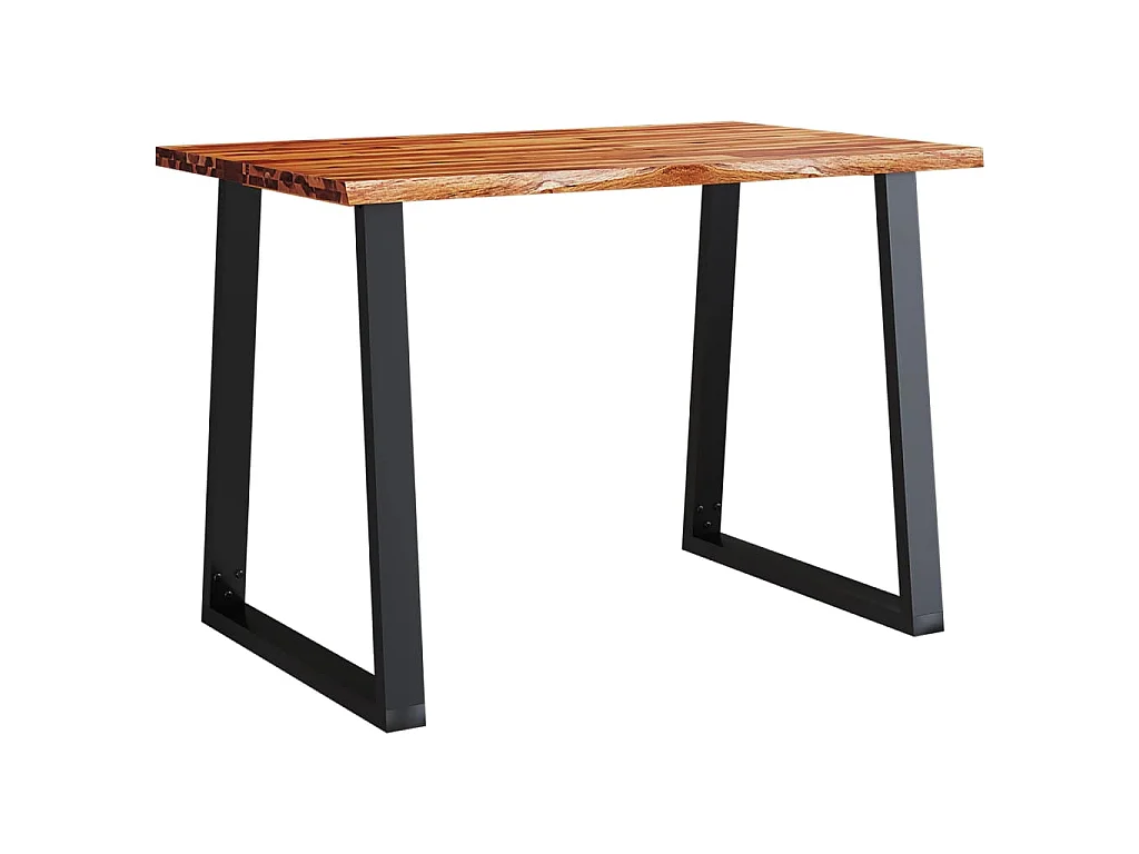 Ensemble à manger 3 pcs avec bord vivant bois massif d'acacia
