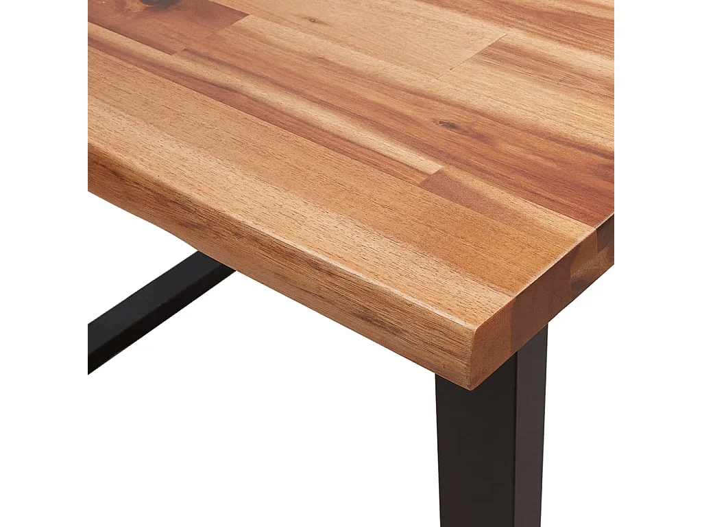 Ensemble à manger 3 pcs avec bord vivant bois massif d'acacia