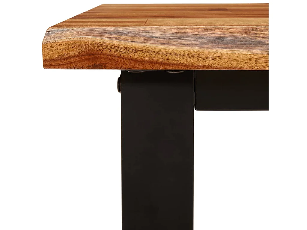 Ensemble à manger 3 pcs avec bord vivant bois massif d'acacia