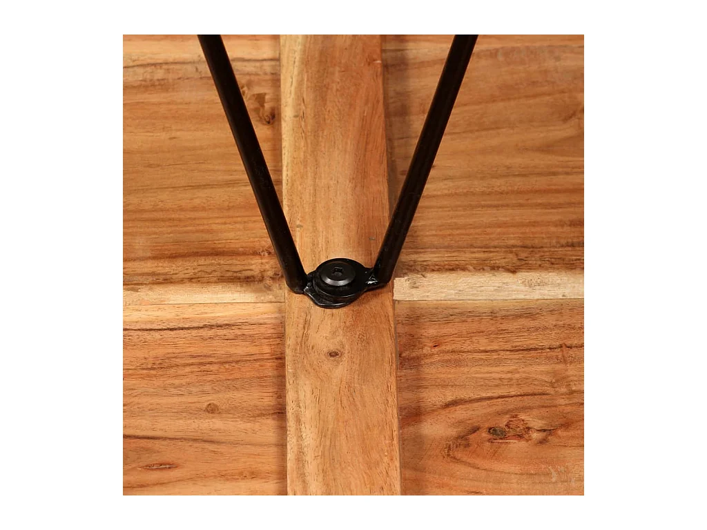 Juego de bar de 3 piezas Madera de acacia Cuero genuino y lona