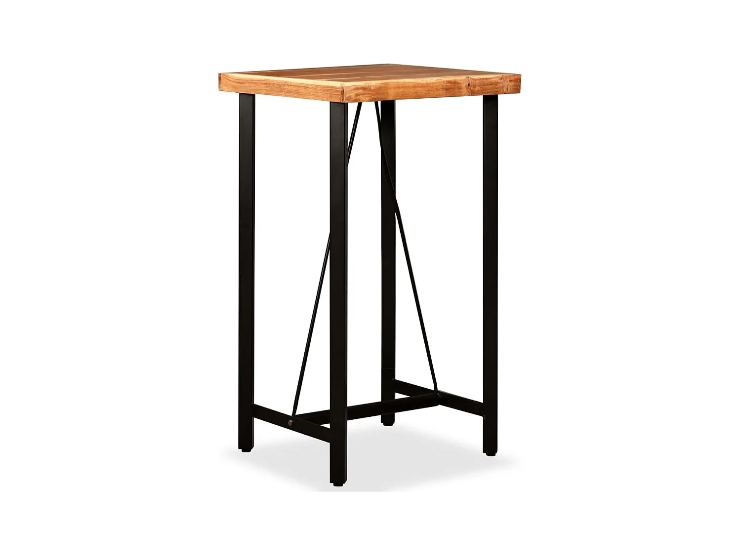 Juego de bar de 3 piezas Madera maciza de acacia y cuero genuino