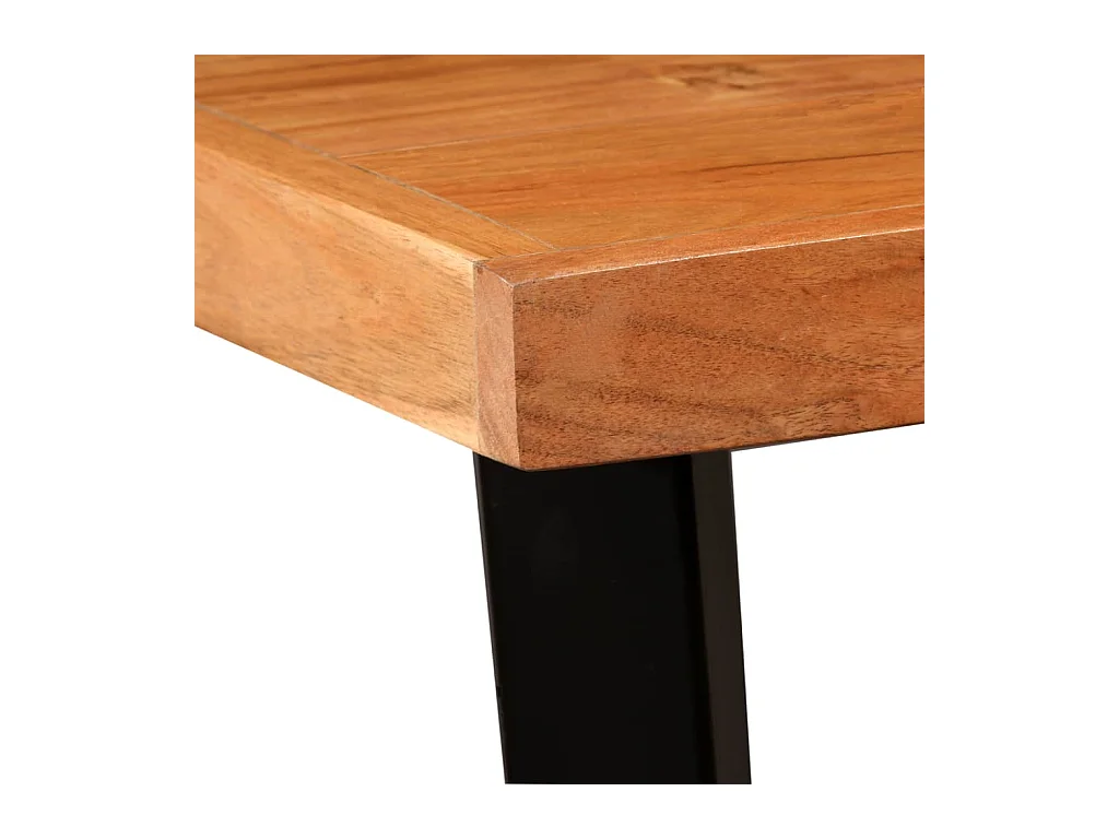 Juego de bar de 3 piezas Madera maciza de acacia y cuero genuino