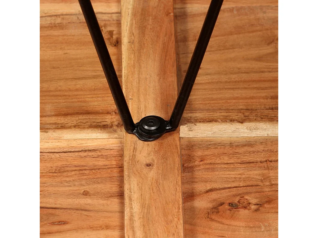 Juego de bar de 3 piezas Madera maciza de acacia y cuero genuino