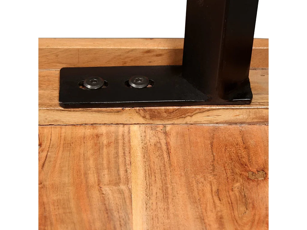 Set da bar da 3 pezzi in legno massello di acacia e vera pelle