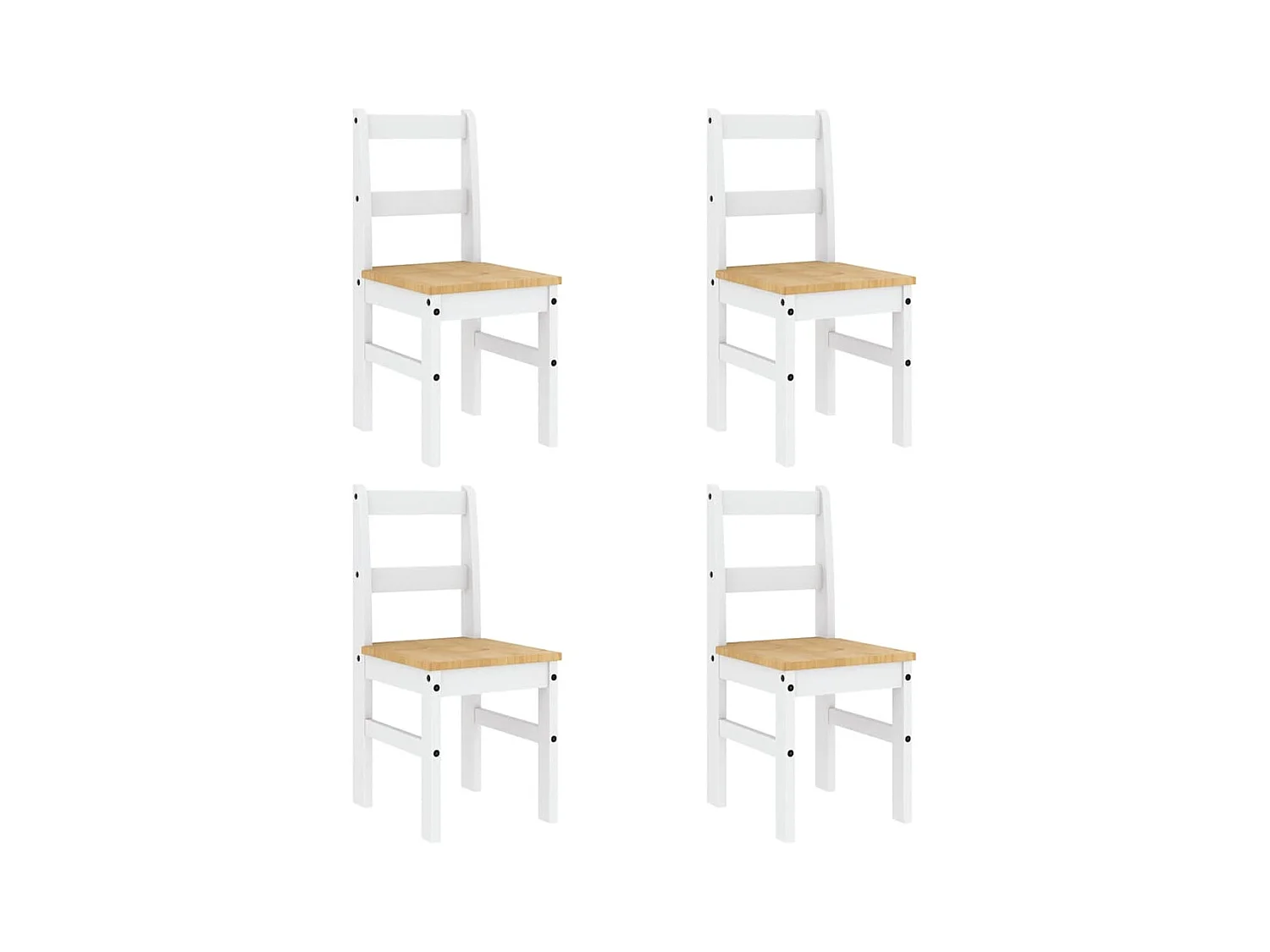 Panama 5-delige eetkamerset wit massief grenenhout