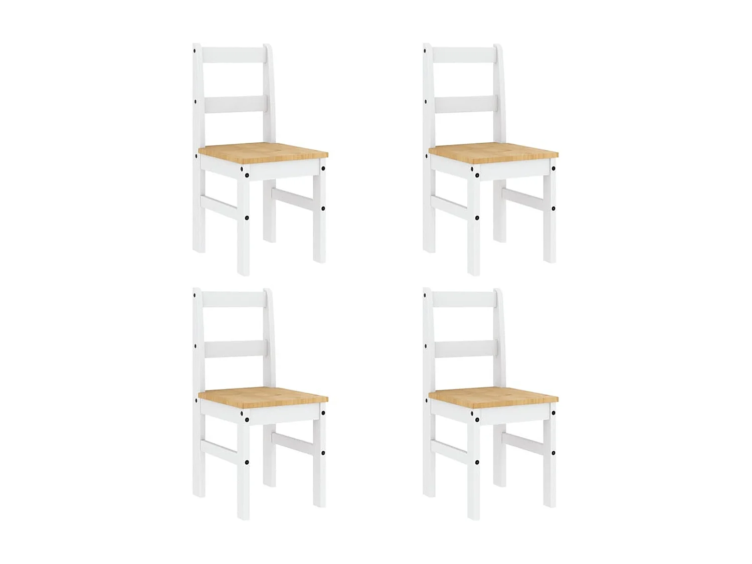 Ensemble à manger Panama 5 pcs blanc bois de pin massif