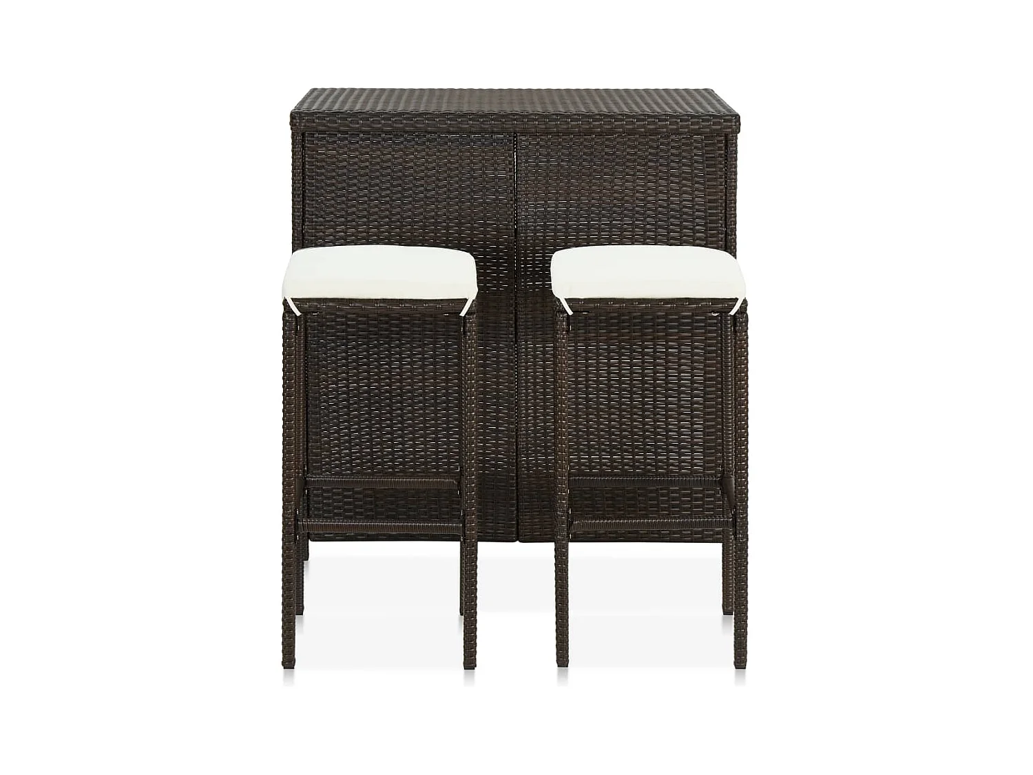 Juego de bar de 3 piezas, resina tejida marrón