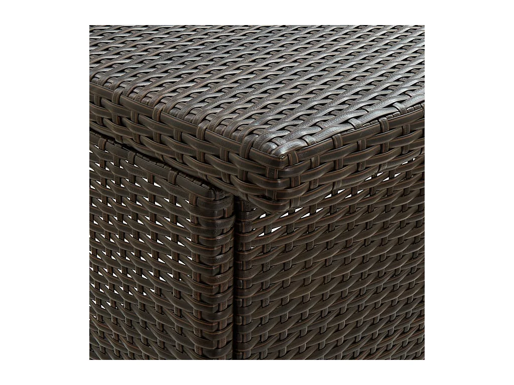 Juego de bar de 3 piezas, resina tejida marrón