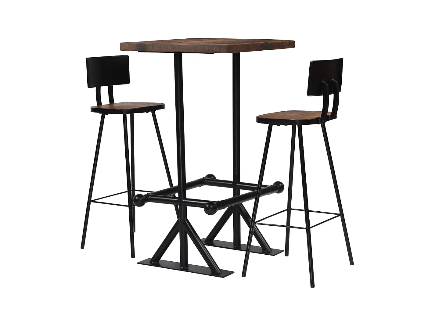 Conjunto de muebles de bar de 3 piezas Madera maciza recuperada
