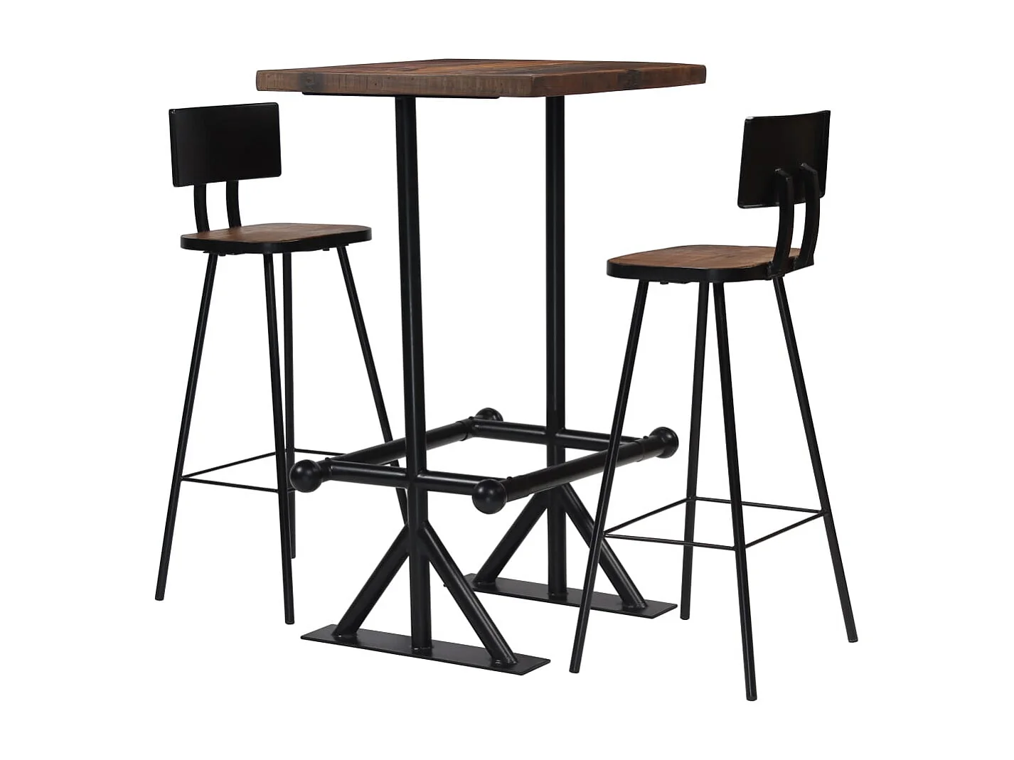 Set di mobili da bar da 3 pezzi in legno massello di recupero