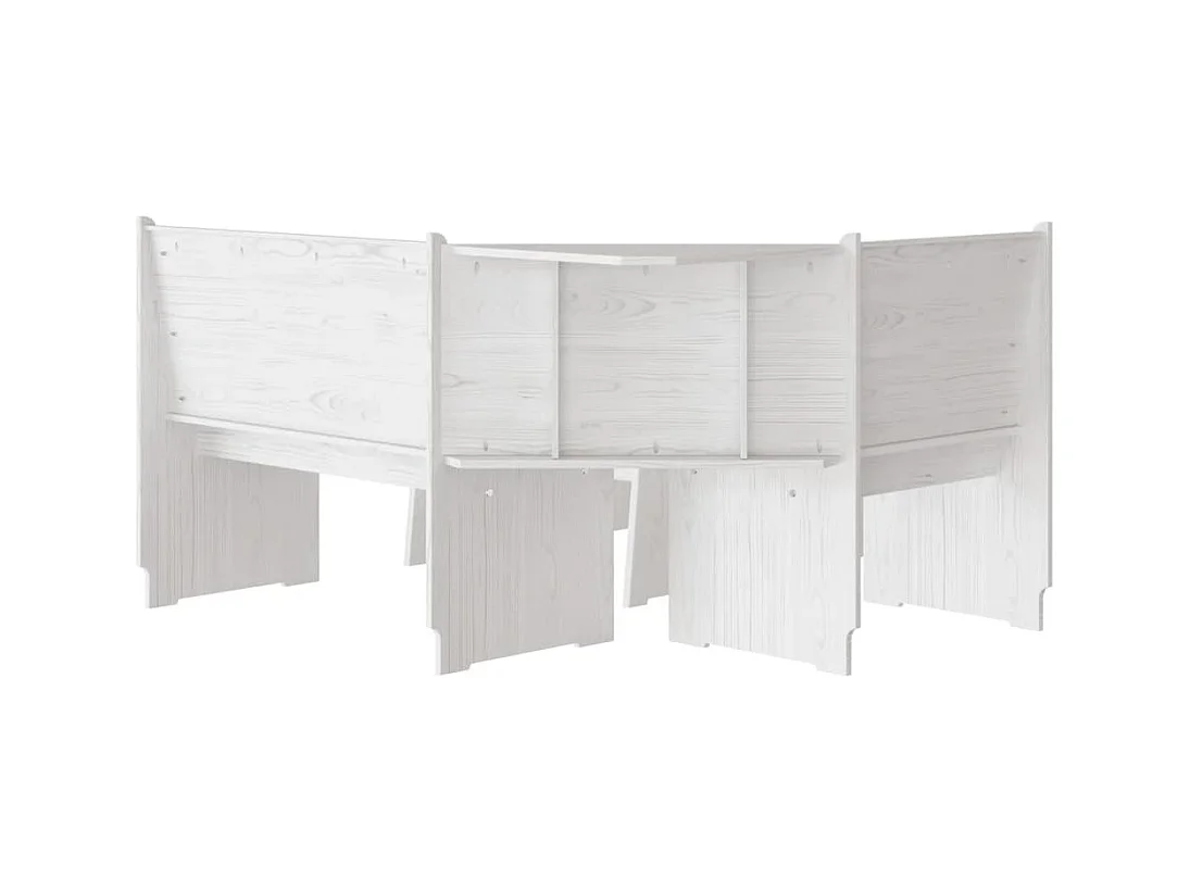 Conjunto de comedor REINE de 3 piezas en madera maciza de pino blanco