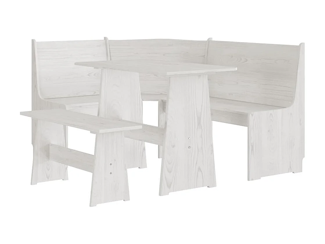 Set da pranzo REINE 3 pezzi in legno massello di pino bianco