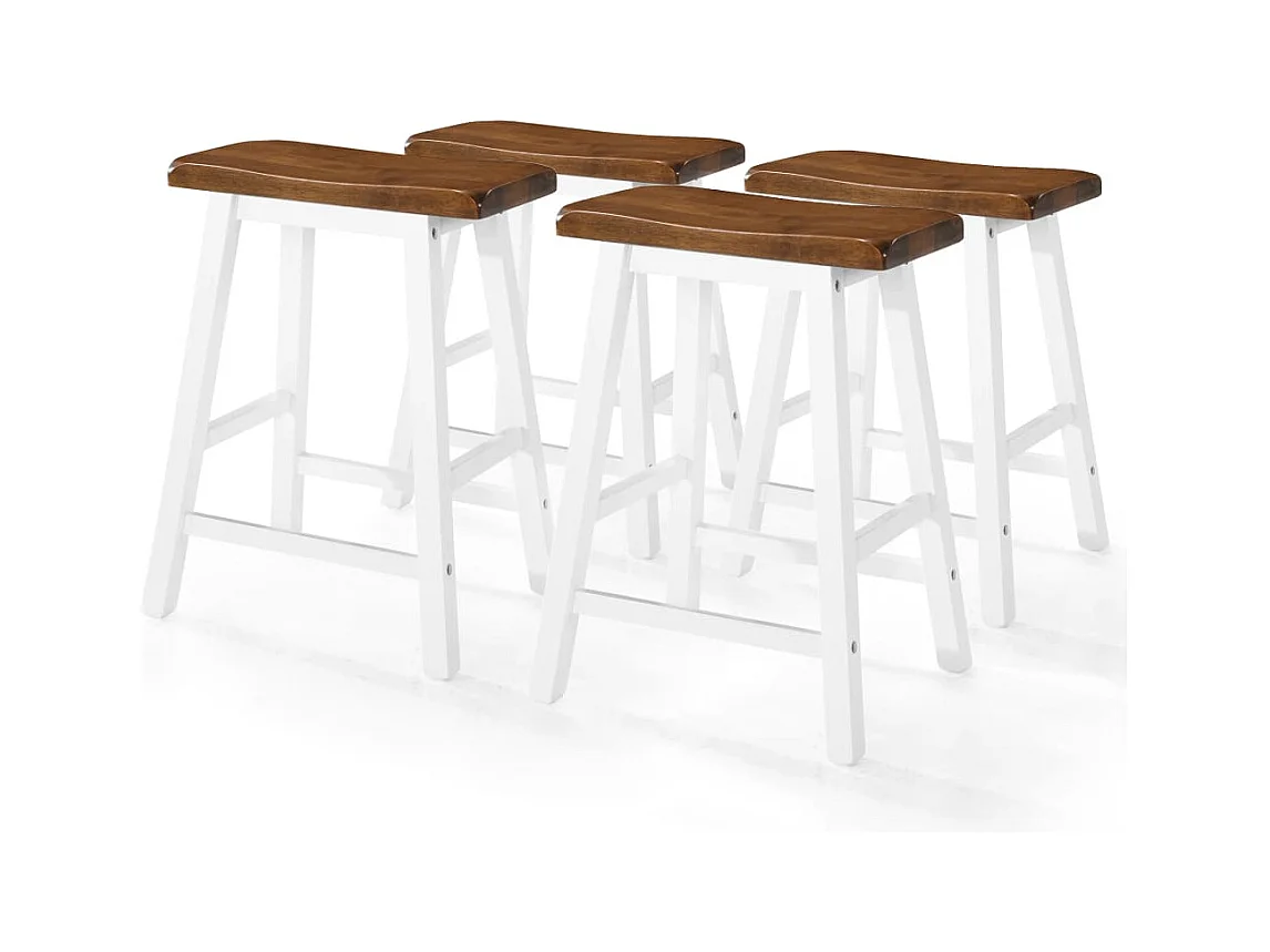 Juego de mesa de bar y taburete de madera maciza de 5 piezas