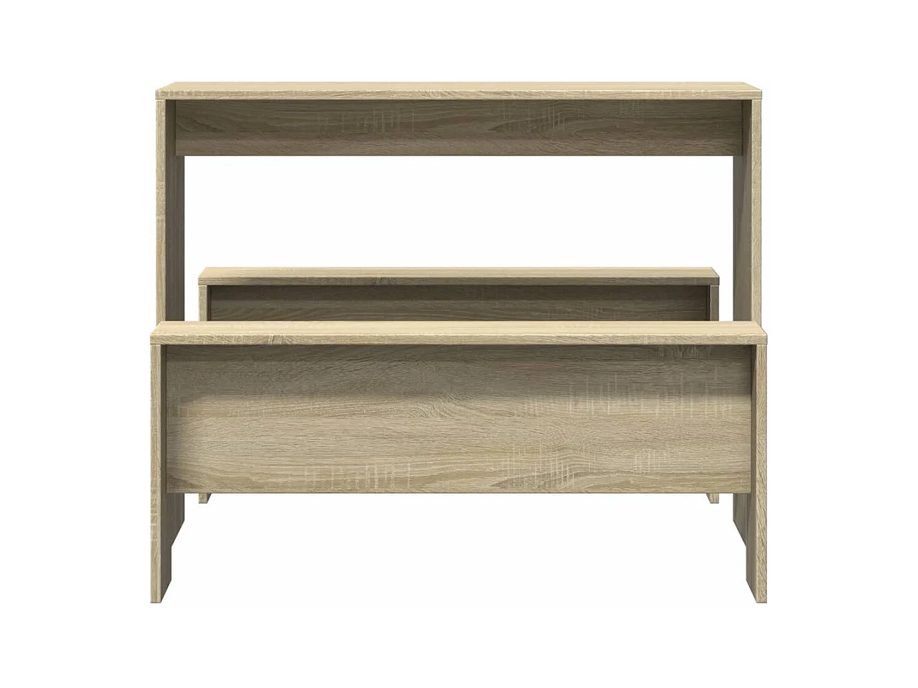 Juego de mesa de comedor y banco de madera de ingeniería de 3 piezas