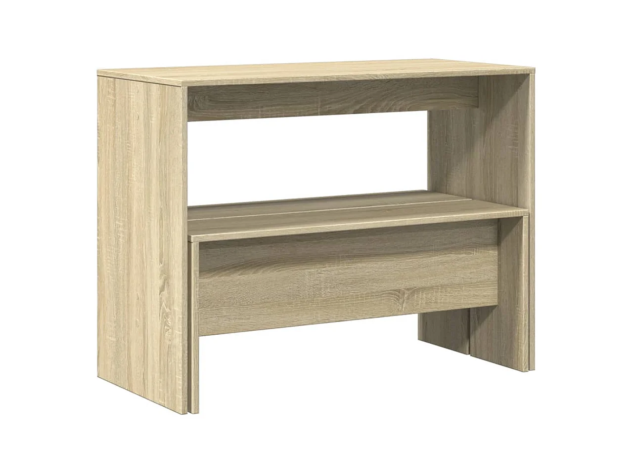 Juego de mesa de comedor y banco de madera de ingeniería de 3 piezas