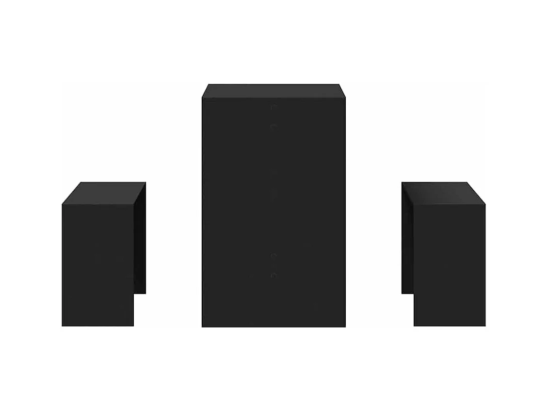 Conjunto de mesa de comedor y banco de 3 piezas, color negro, madera de ingeniería