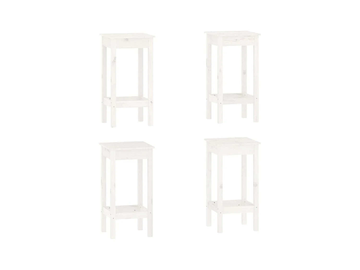 5-delige barset Wit Massief grenenhout