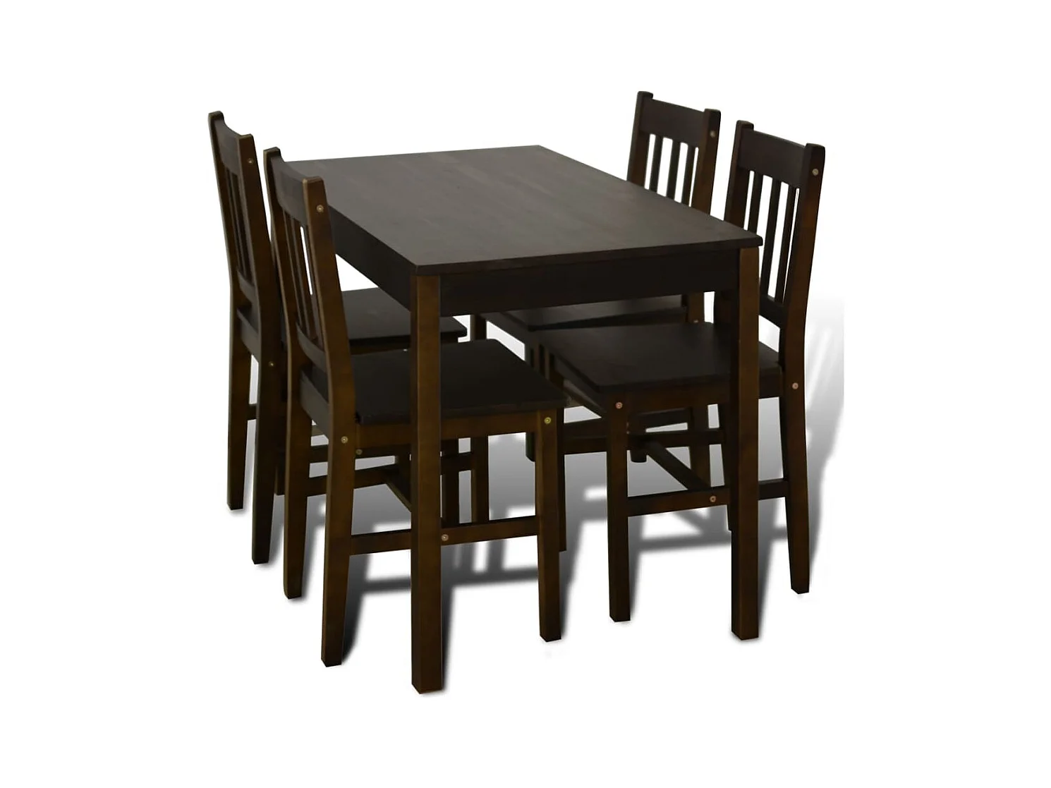 Eettafel met 4 stoelen Bruin