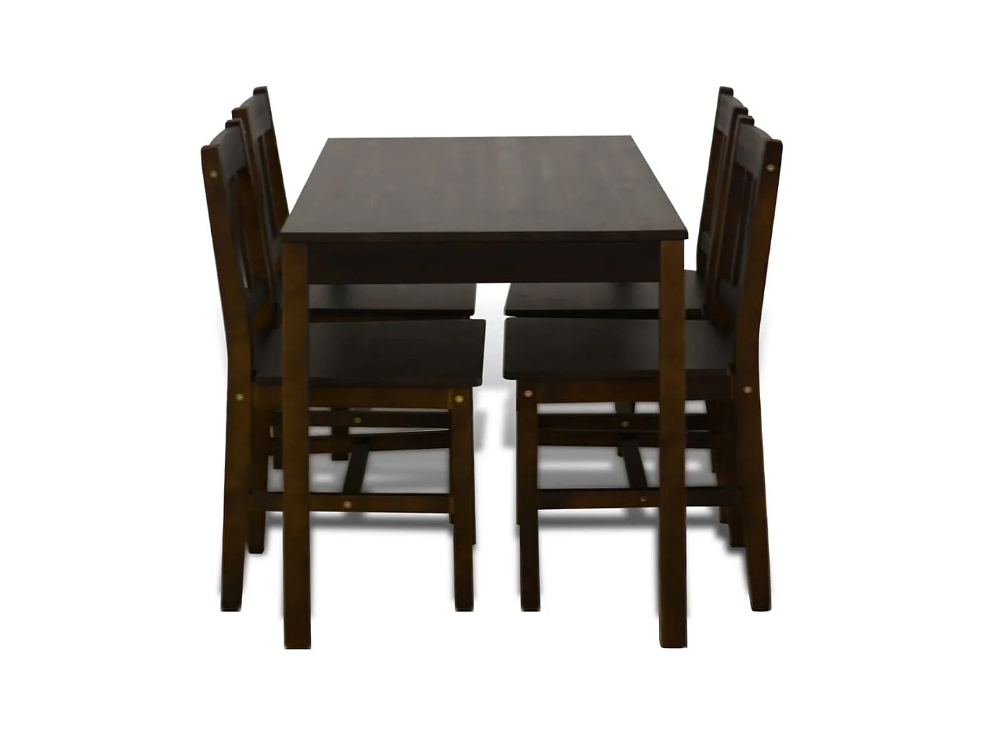 Eettafel met 4 stoelen Bruin