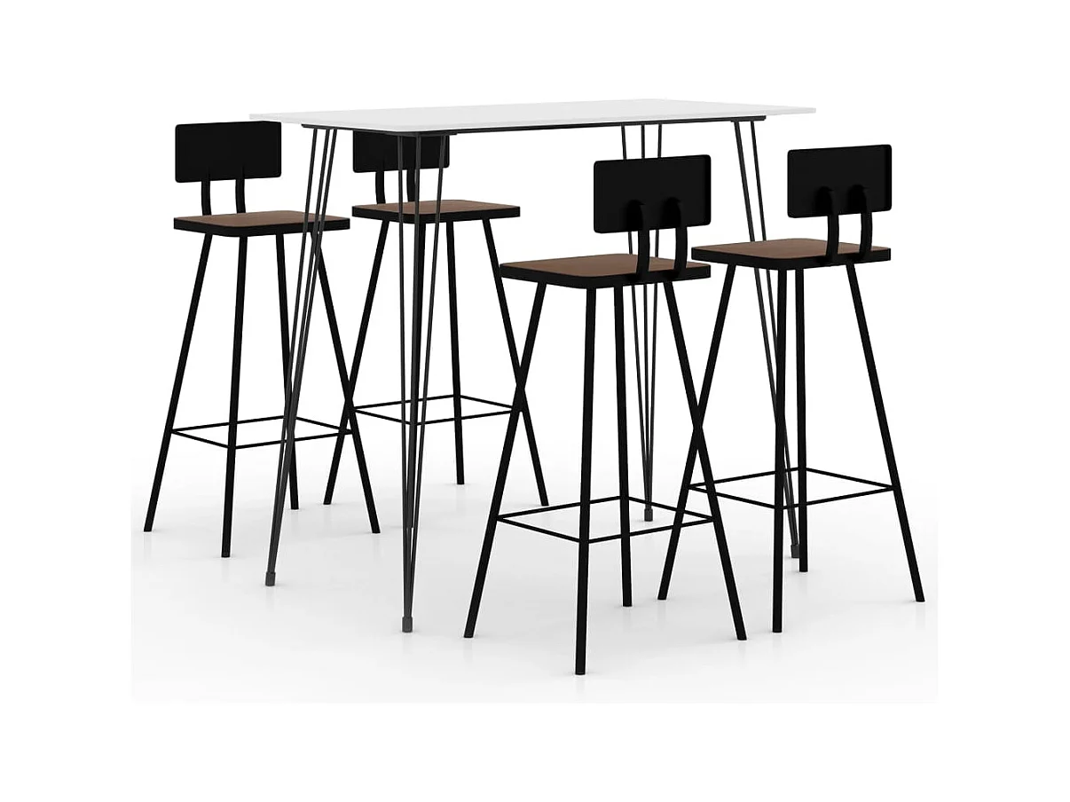 Juego de bar de 5 piezas blanco