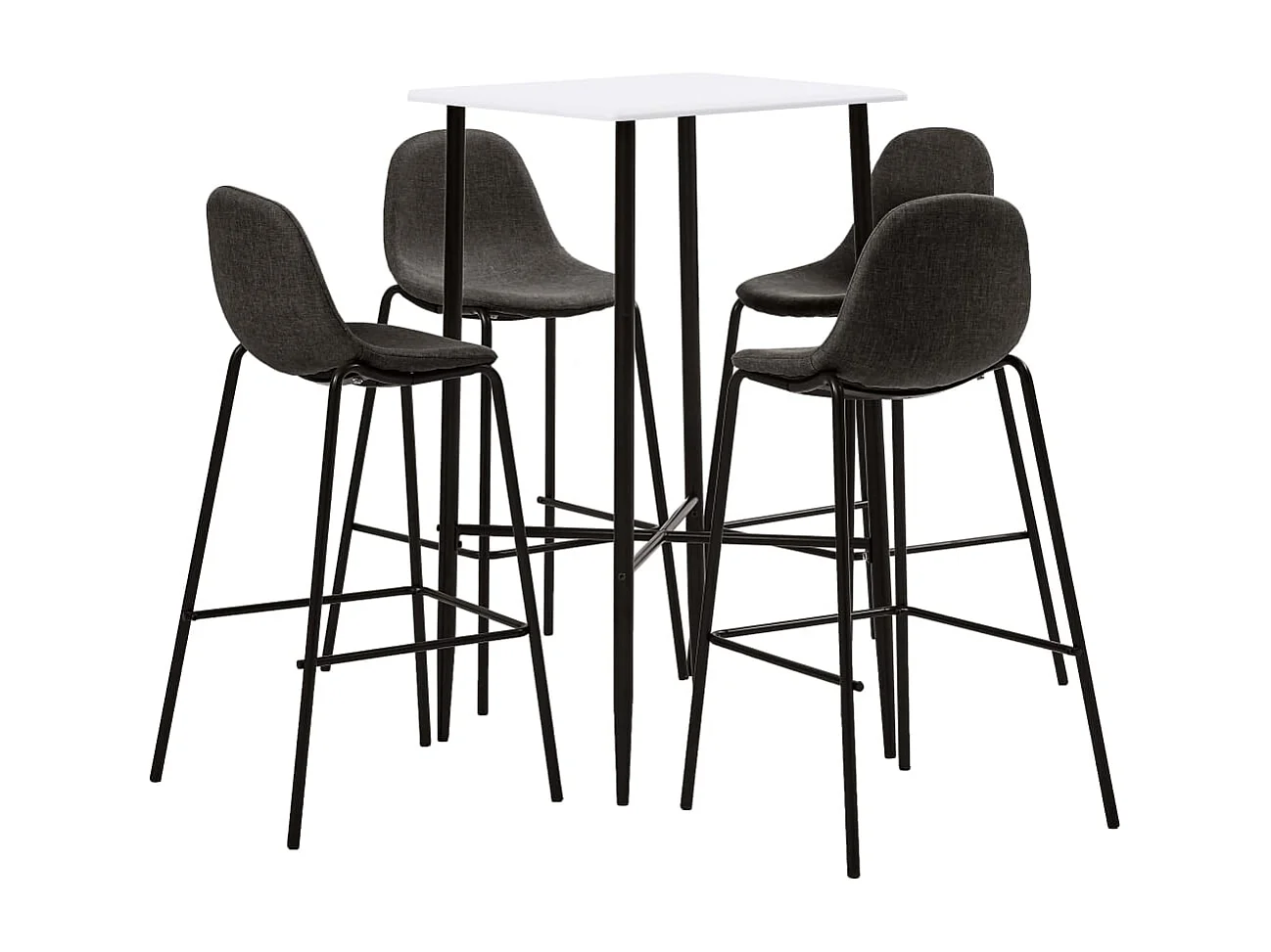 Ensemble de bar 5 pcs Tissu Gris foncé