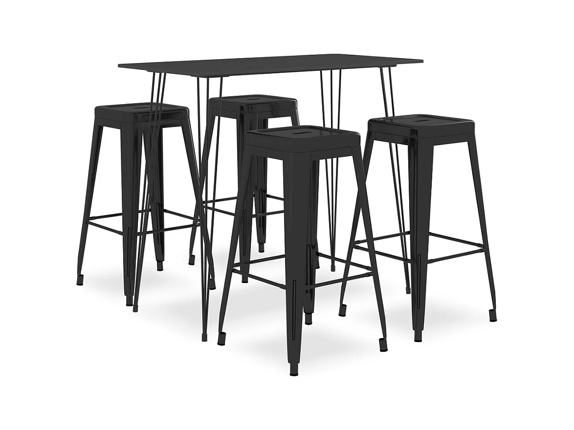 Juego de barra de 5 piezas Negro