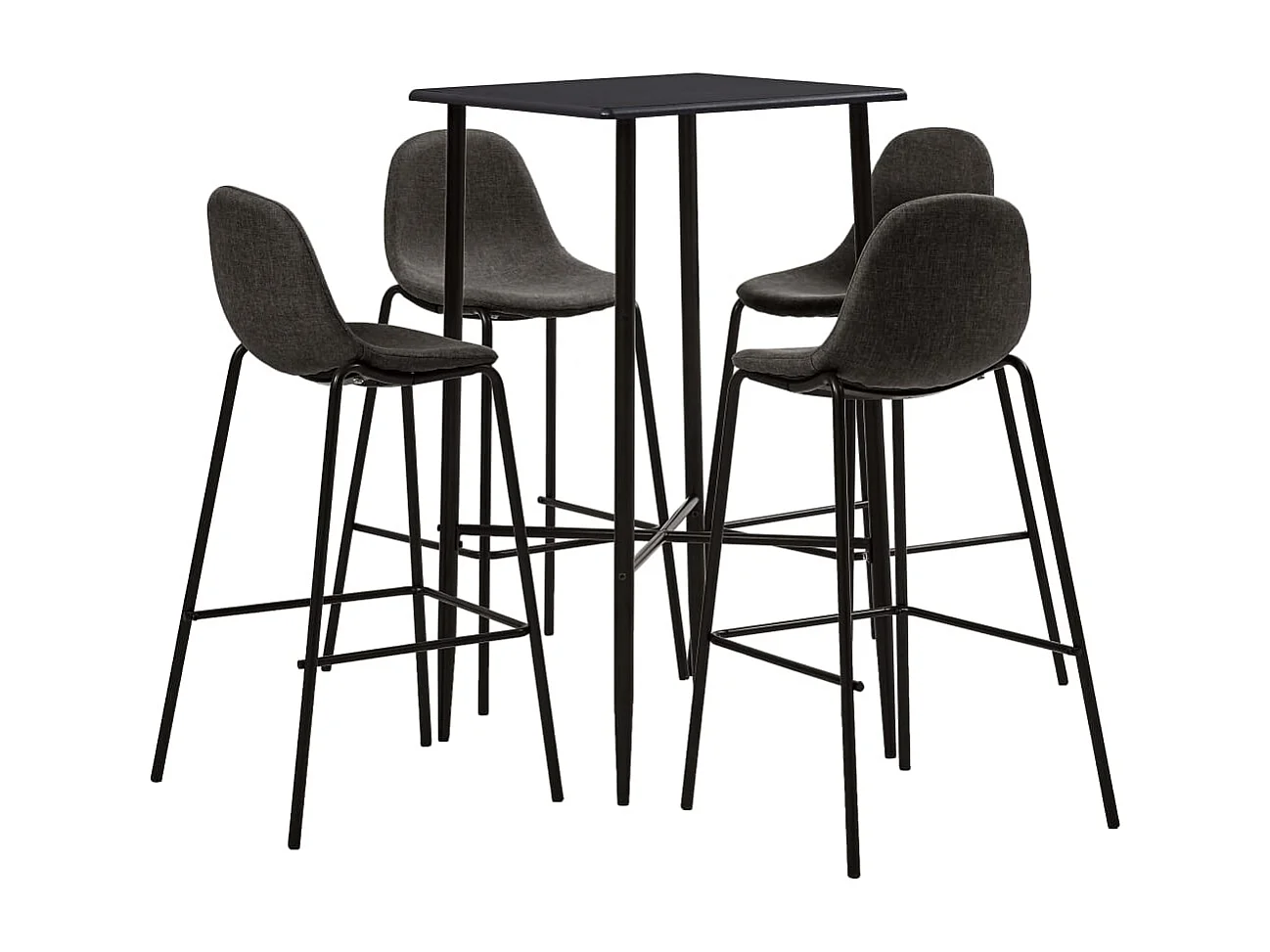 Ensemble de bar 5 pcs Tissu Gris foncé