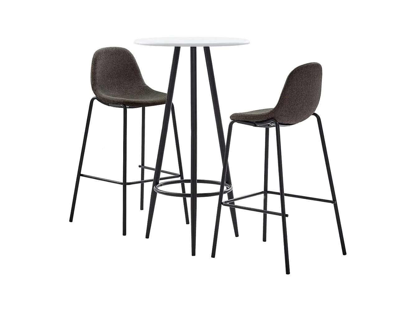 Juego de bar de 3 piezas, tela gris oscuro