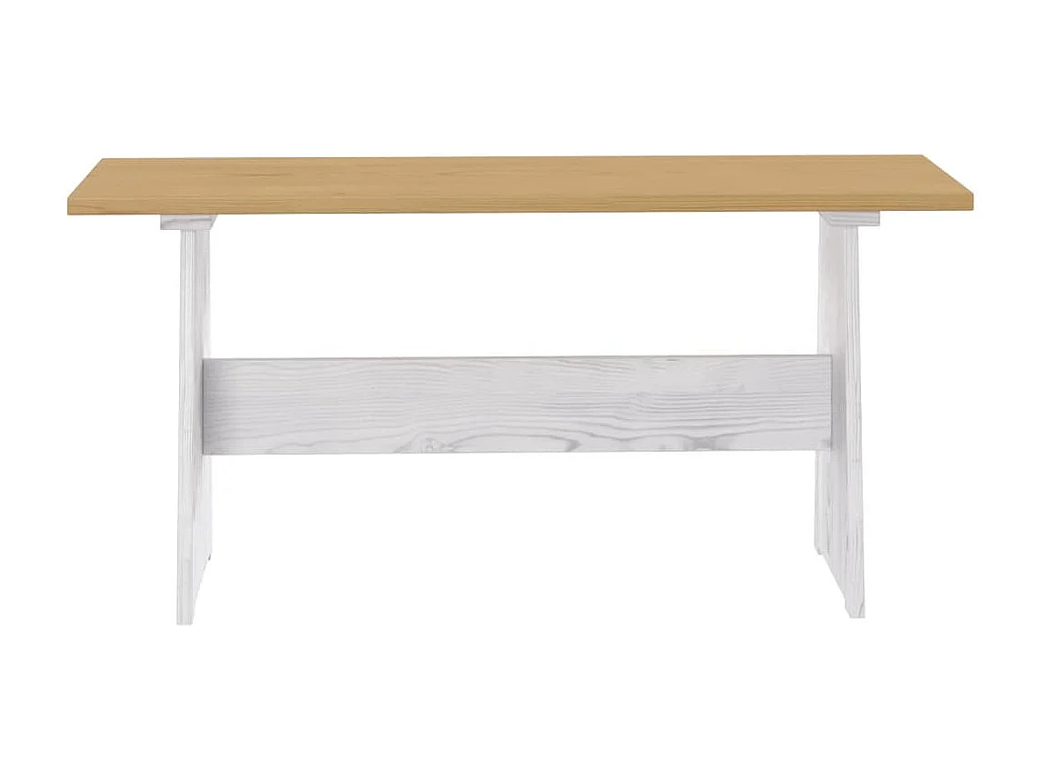 Juego de comedor REINE de 3 piezas en madera maciza de pino color marrón miel y blanco
