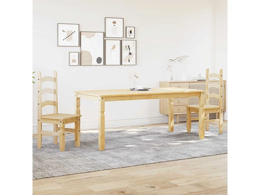 Set da pranzo Panama da 3 pezzi in legno massello di pino