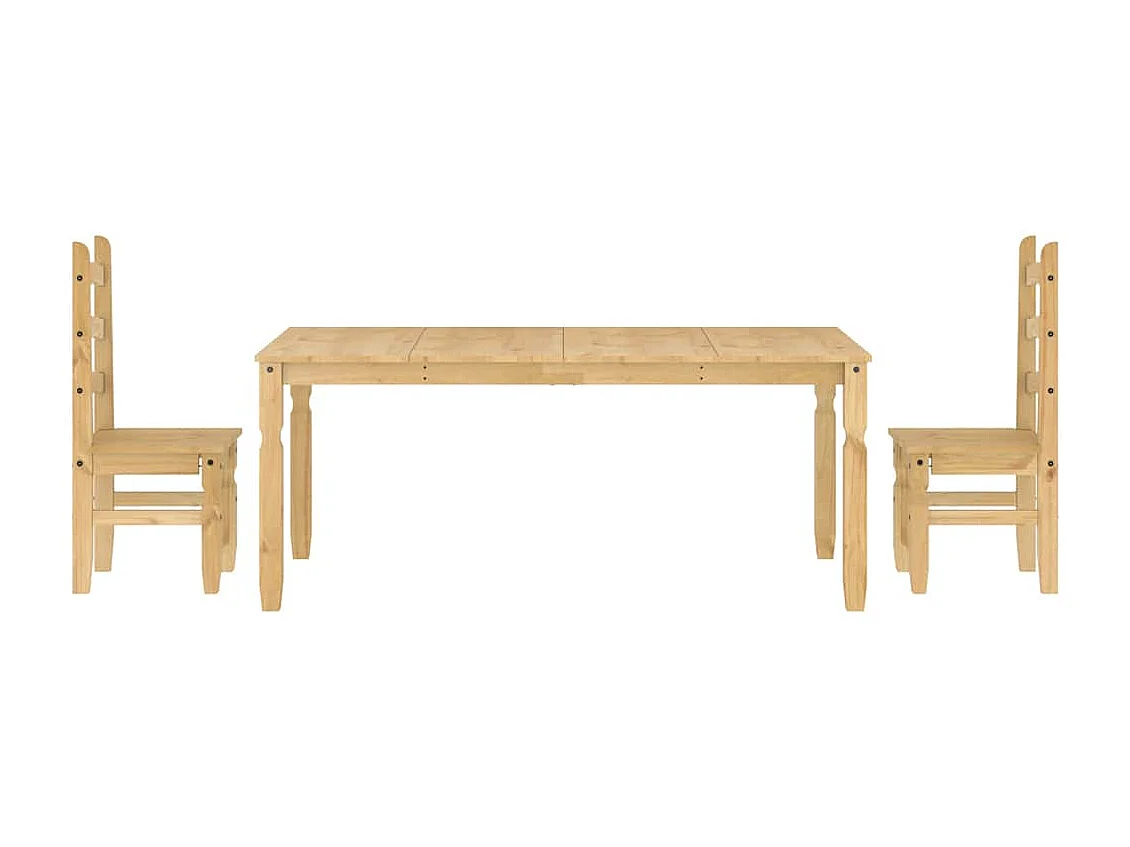 Set da pranzo Panama da 3 pezzi in legno massello di pino