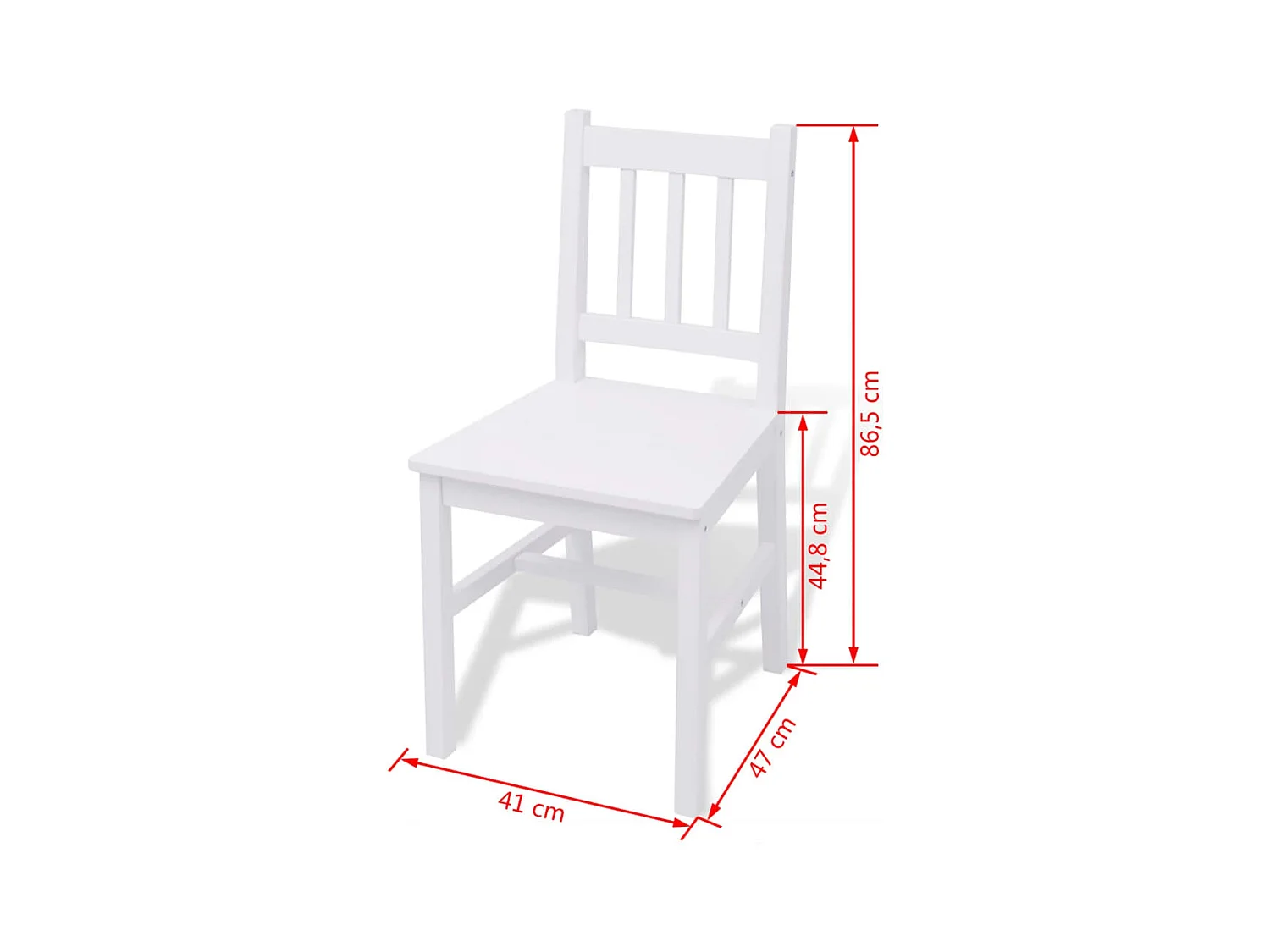 Eettafelset van 5 stuks in wit grenenhout